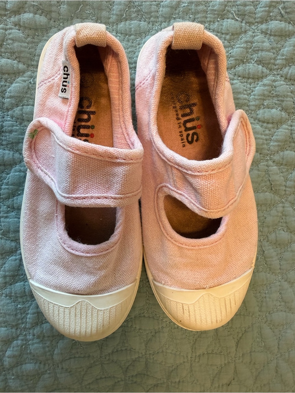 Chus Kids Pink Canvas Mary Jane Sneakers with Velcro